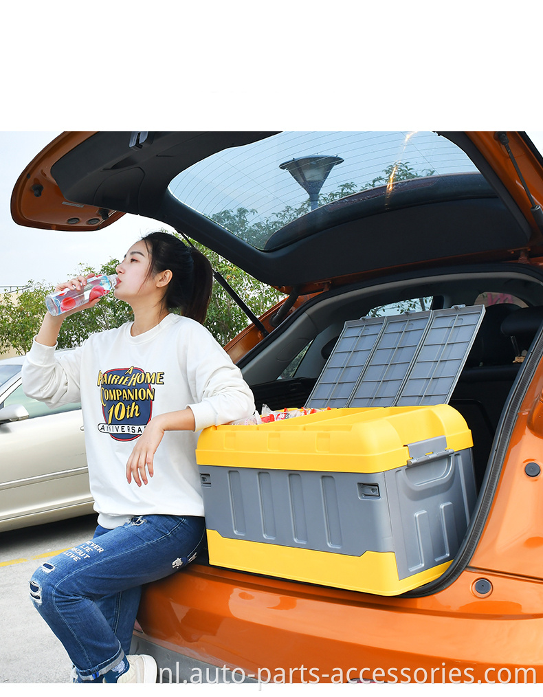 Beste kwaliteit speelgoed stwoing stapelbare mand multifunctionele voertuig laars kofferbak auto binnenopslagcompartiment doos met deksel